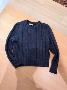 J Crew Cotton Cable Knit Crewneck Sweater vintage style size small